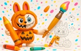 Festive Labubu Coloring Activity